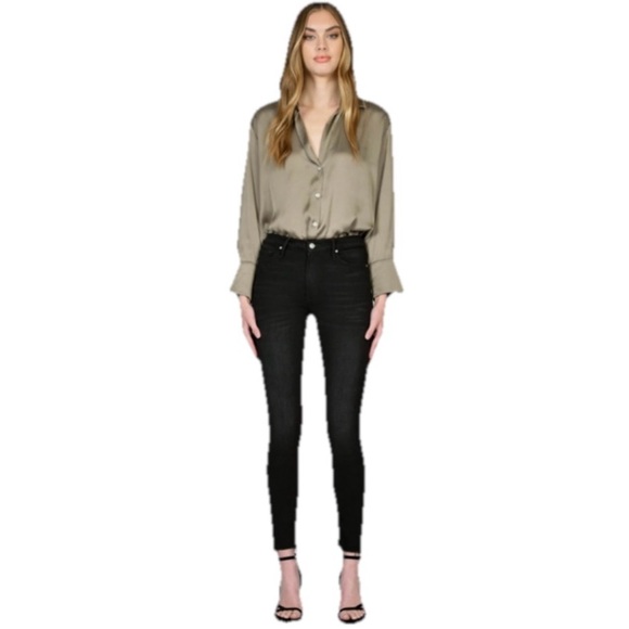 Black Orchid Carmen High Rise Ankle Fray High Waisted Women Black Jeans Size 31 - Picture 1 of 15